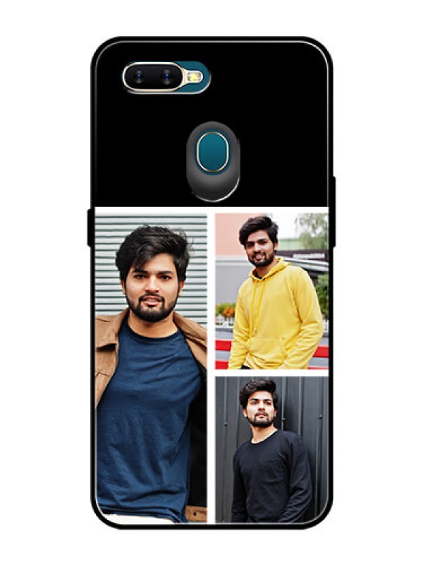 Custom Oppo A7 Photo Printing on Glass Case  - Upload Multiple Picture Design