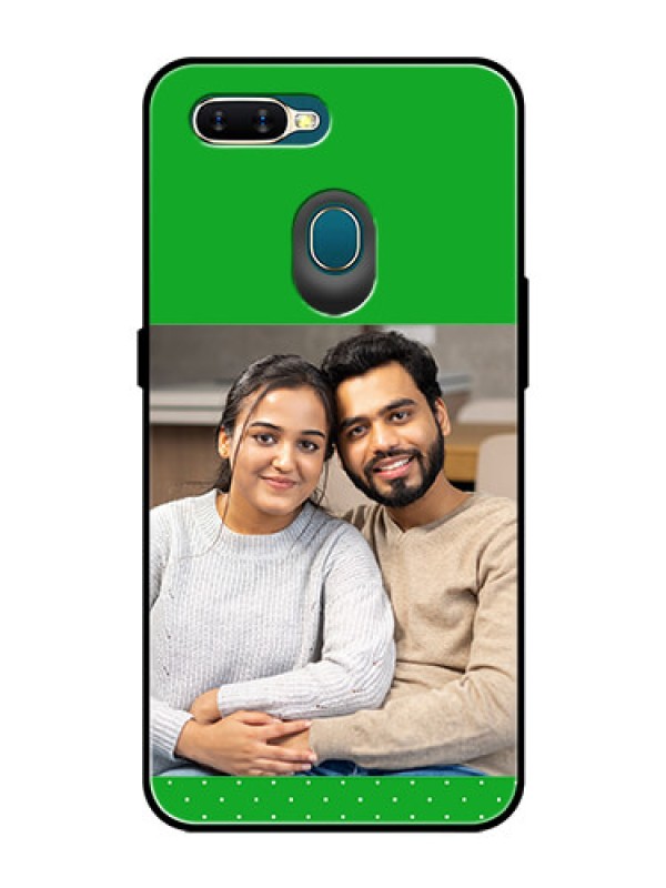 Custom Oppo A7 Personalized Glass Phone Case  - Green Pattern Design