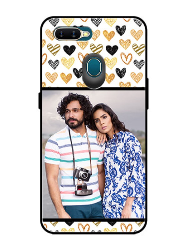 Custom Oppo A7 Photo Printing on Glass Case  - Love Symbol Design