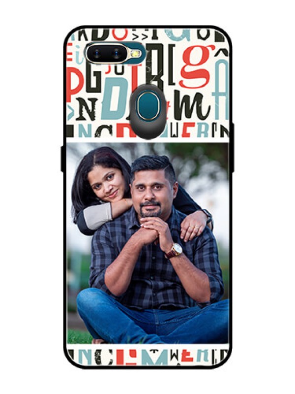 Custom Oppo A7 Personalized Glass Phone Case  - Alphabet Design