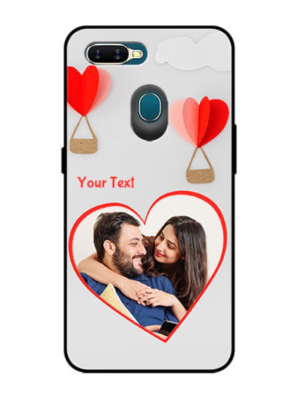 Custom Oppo A7 Custom Glass Mobile Case  - Parachute Love Design