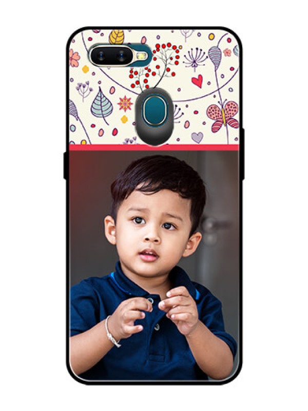Custom Oppo A7 Custom Glass Mobile Case  - Premium Floral Design