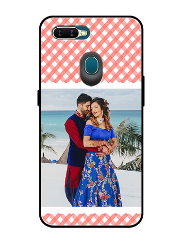 Custom Oppo A7 Personalized Glass Phone Case  - Pink Pattern Design