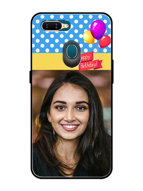 Custom Oppo A7 Custom Glass Mobile Case  - Happy Birthday Design