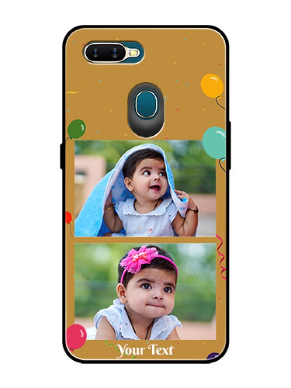 Custom Oppo A7 Personalized Glass Phone Case  - Image Holder with Birthday Celebrations Design