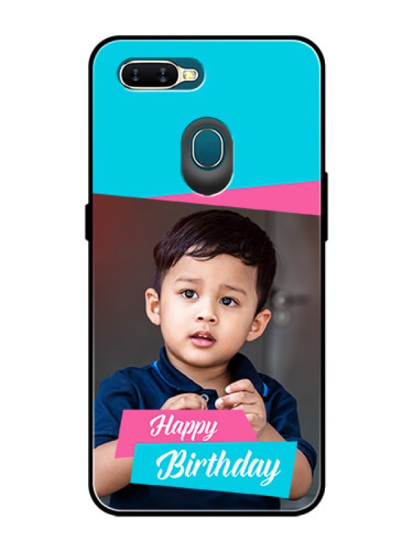 Custom Oppo A7 Personalized Glass Phone Case  - Image Holder with 2 Color Design
