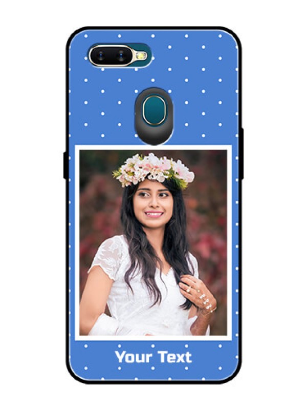 Custom Oppo A7 Photo Printing on Glass Case  - Polka dots design