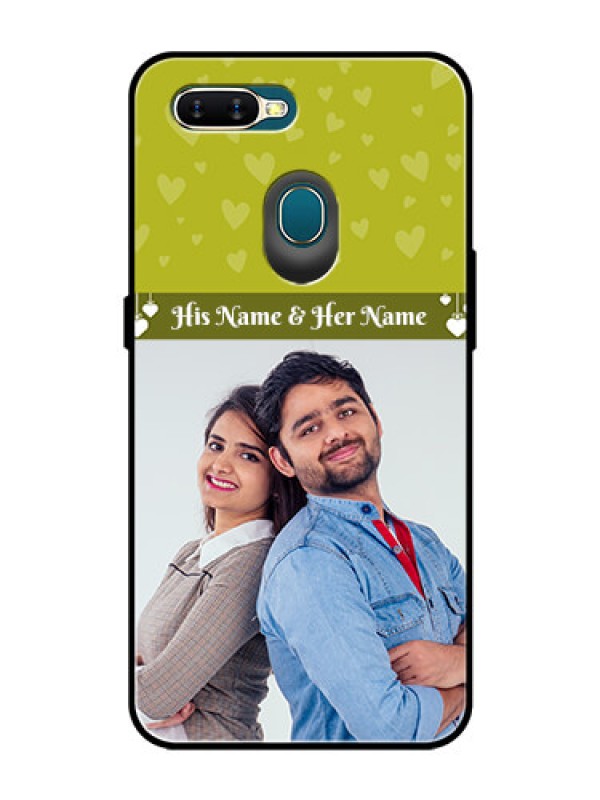 Custom Oppo A7 Custom Glass Phone Case  - You & Me Heart Design