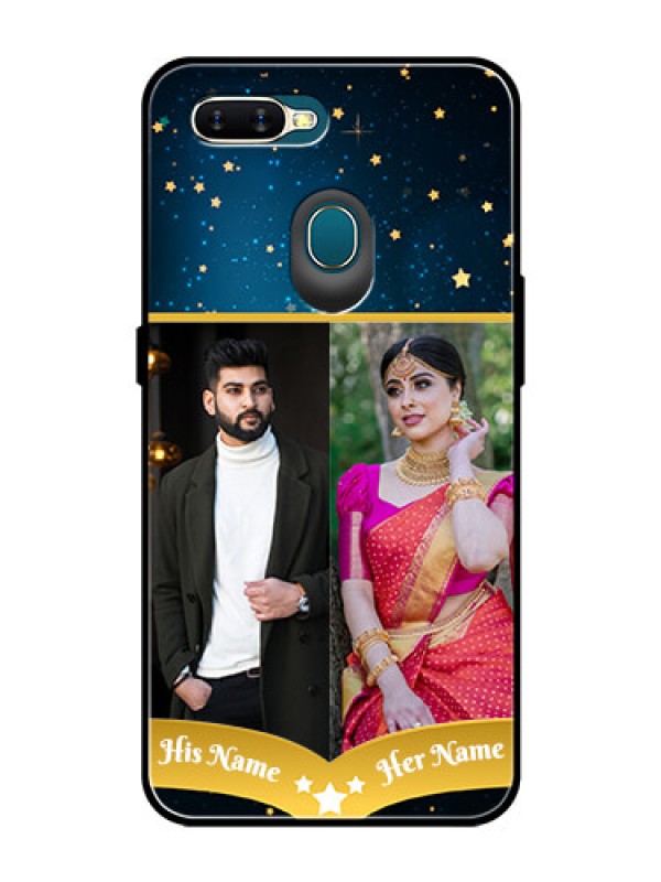 Custom Oppo A7 Custom Glass Phone Case  - Galaxy Stars Backdrop Design