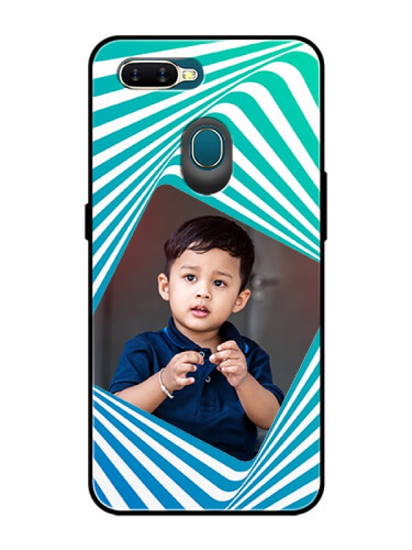 Custom Oppo A7 Personalized Glass Phone Case  - Abstract Spiral Design