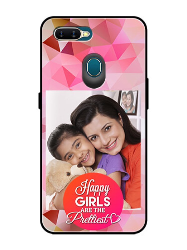 Custom Oppo A7 Photo Printing on Glass Case  - Abstract Triangle Design
