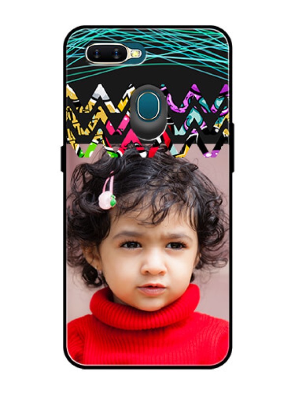 Custom Oppo A7 Personalized Glass Phone Case  - Neon Abstract Design