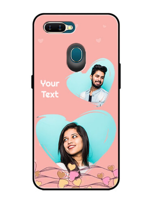 Custom Oppo A7 Custom Glass Mobile Case  - Love Doodle Design