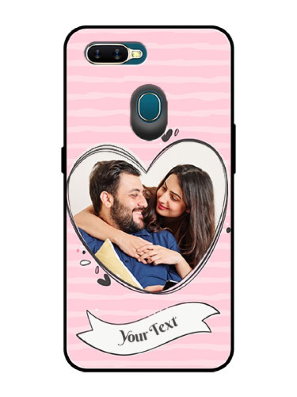 Custom Oppo A7 Custom Glass Phone Case  - Vintage Heart Design