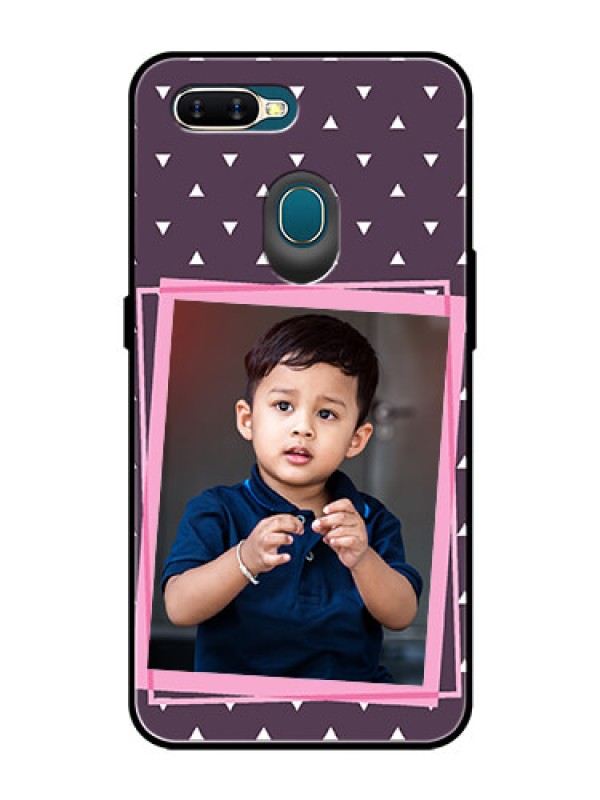 Custom Oppo A7 Custom Glass Mobile Case  - Triangle Pattern Dotted Design