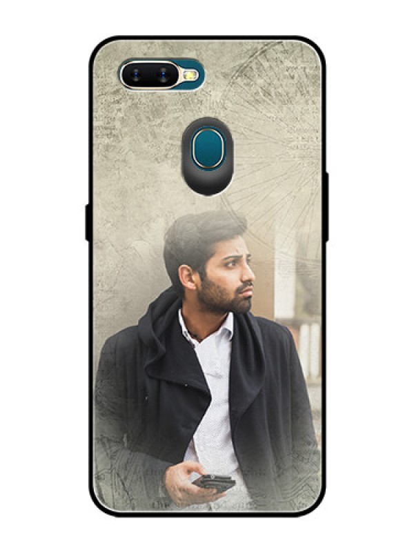 Custom Oppo A7 Custom Glass Phone Case  - with vintage design