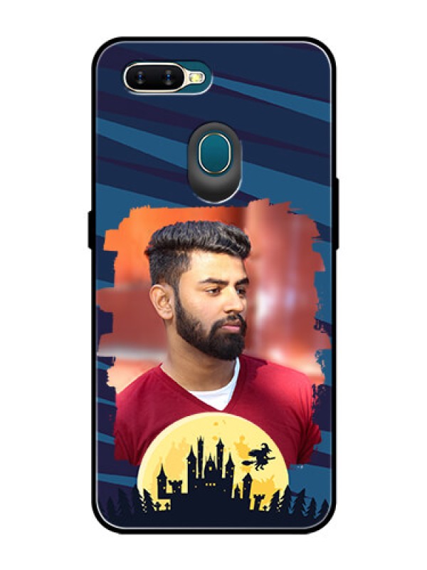 Custom Oppo A7 Photo Printing on Glass Case  - Halloween Witch Design 