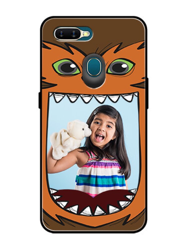 Custom Oppo A7 Photo Printing on Glass Case  - Owl Monster Back Case Design