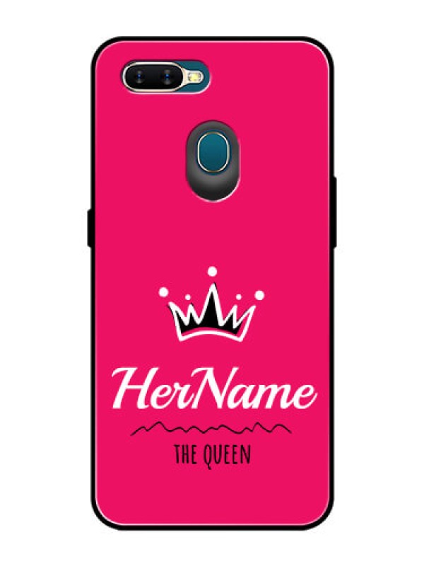 Custom Oppo A7 Glass Phone Case Queen with Name