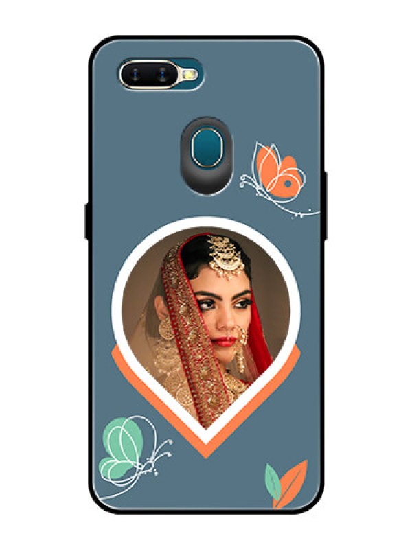 Custom Oppo A7 Custom Glass Mobile Case - Droplet Butterflies Design