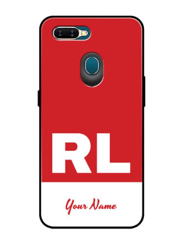 Custom Oppo A7 Personalized Glass Phone Case - dual tone custom text Design