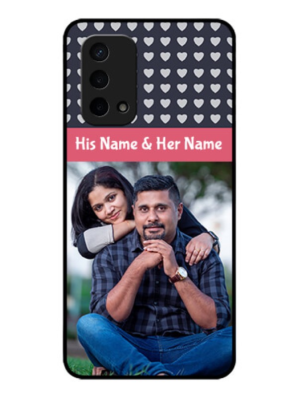 Custom Oppo A74 5G Custom Glass Mobile Case - Love Symbols Design