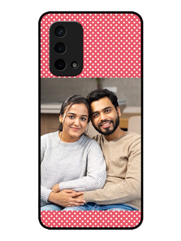 Custom Oppo A74 5G Custom Glass Phone Case - White Dotted Design