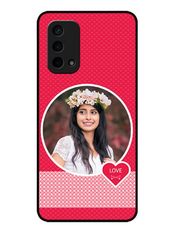 Custom Oppo A74 5G Personalised Glass Phone Case - Pink Pattern Design