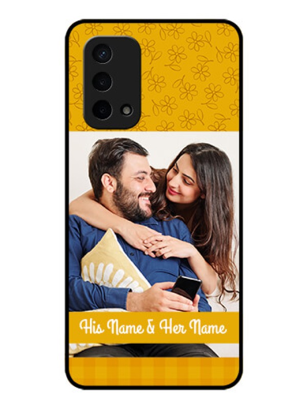 Custom Oppo A74 5G Custom Glass Mobile Case - Yellow Floral Design