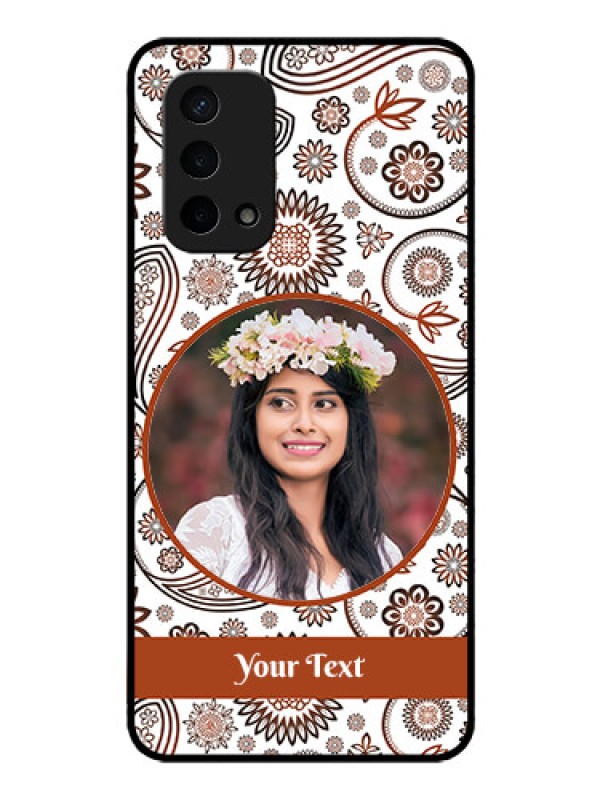Custom Oppo A74 5G Custom Glass Mobile Case - Abstract Flower Design