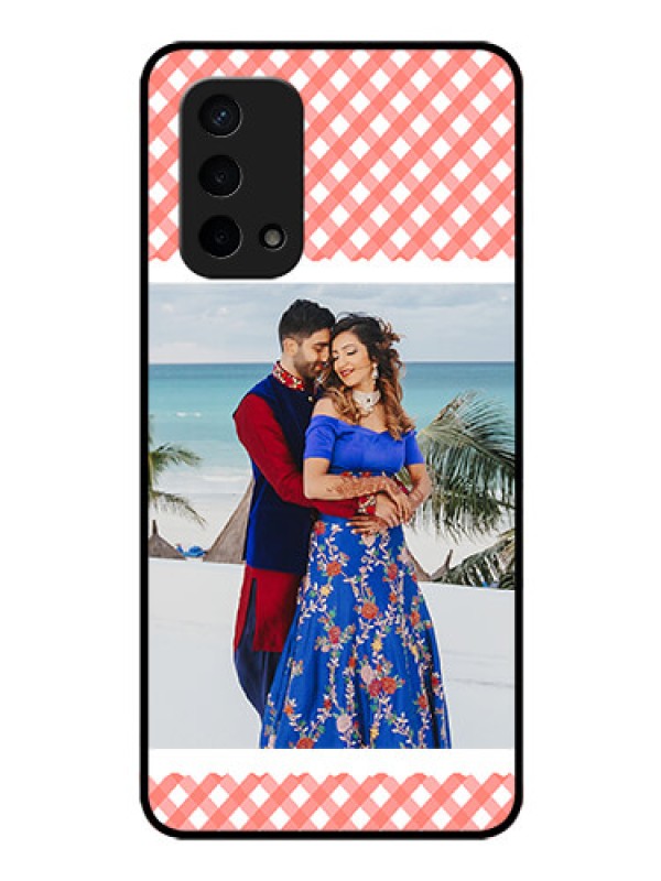 Custom Oppo A74 5G Personalized Glass Phone Case - Pink Pattern Design