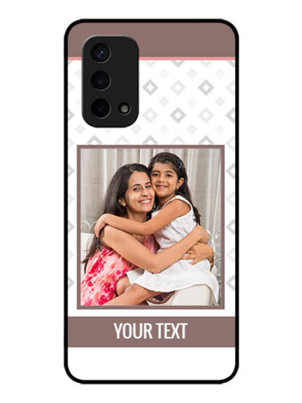 Custom Oppo A74 5G Photo Printing on Glass Case - Simple Diamond Design