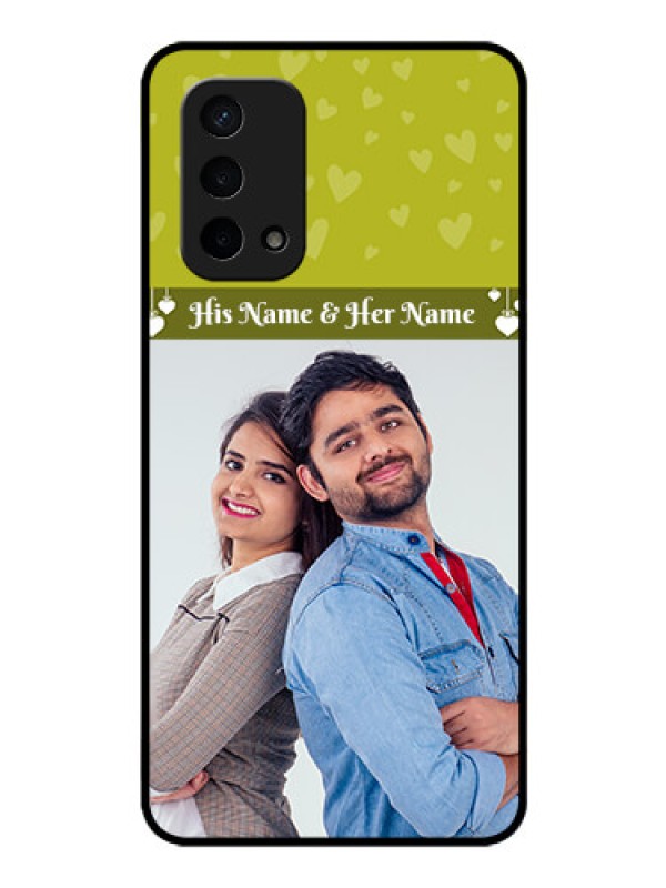 Custom Oppo A74 5G Custom Glass Phone Case - You & Me Heart Design
