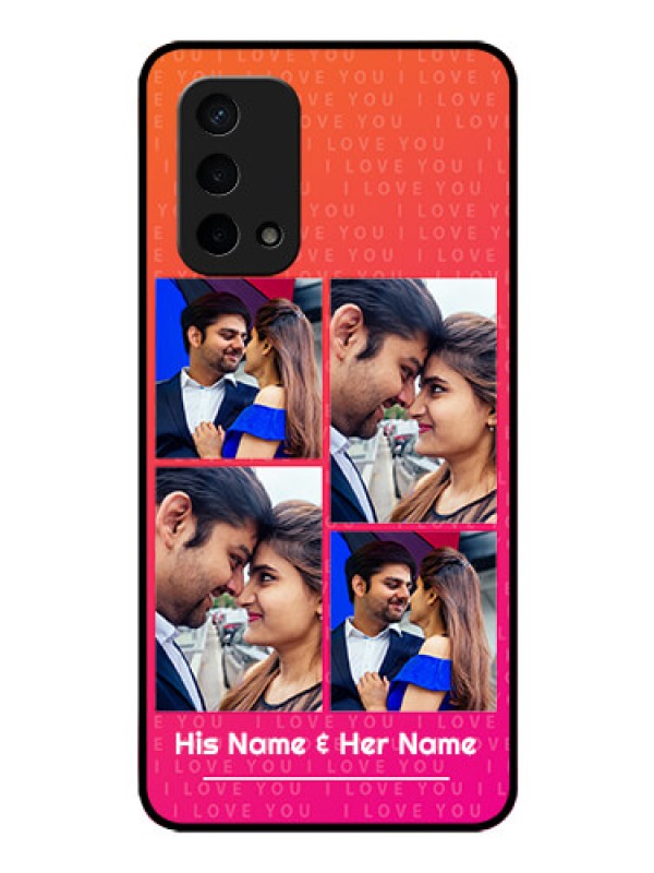 Custom Oppo A74 5G Custom Glass Phone Case - I Love You Pink Design