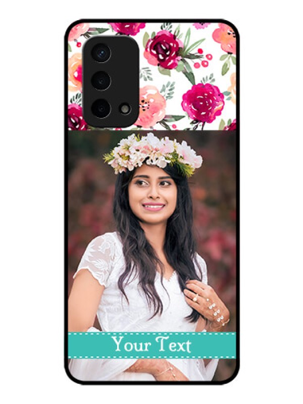 Custom Oppo A74 5G Custom Glass Phone Case - Watercolor Floral Design