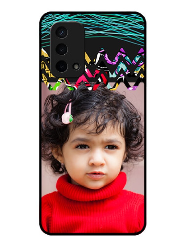Custom Oppo A74 5G Personalized Glass Phone Case - Neon Abstract Design