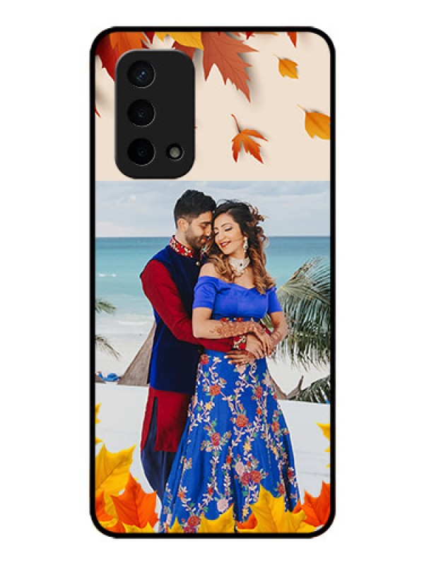 Custom Oppo A74 5G Photo Printing on Glass Case - Autumn Maple Leaves Design