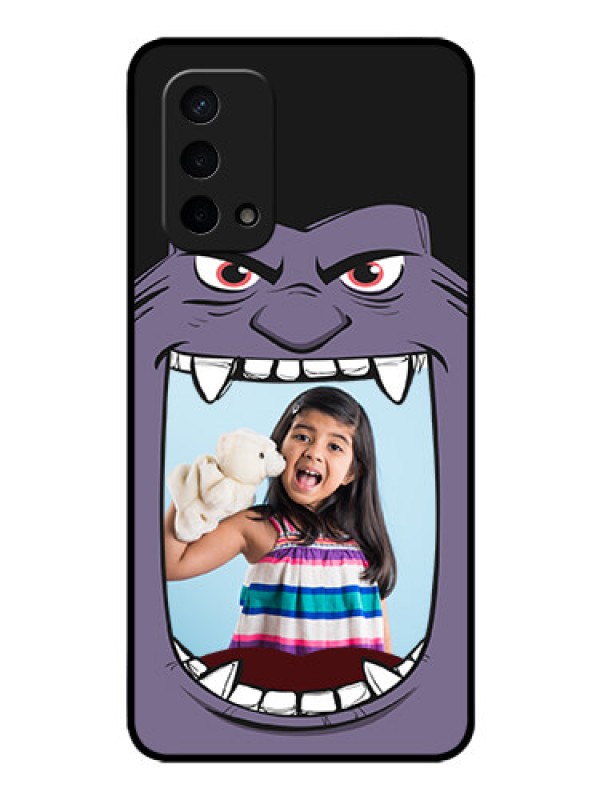 Custom Oppo A74 5G Custom Glass Phone Case - Angry Monster Design