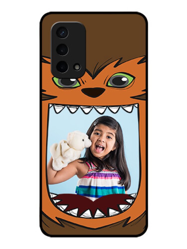 Custom Oppo A74 5G Photo Printing on Glass Case - Owl Monster Back Case Design