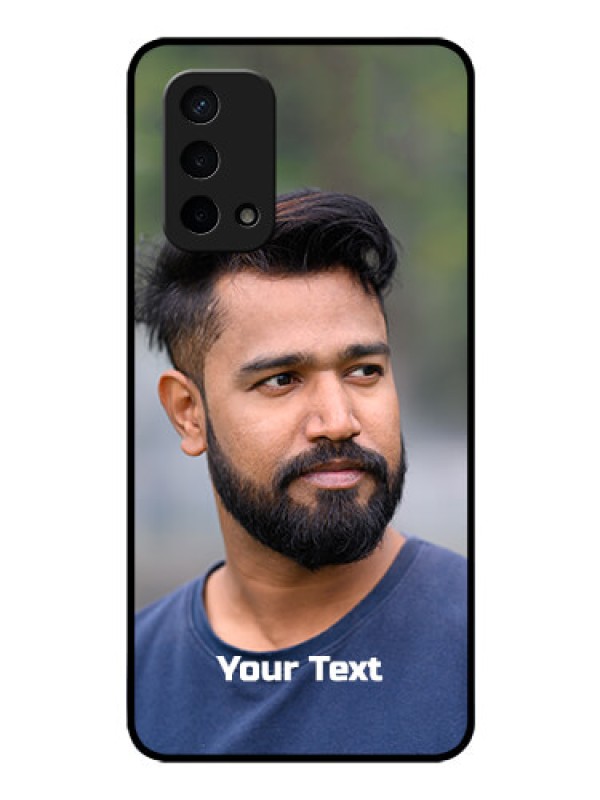 Custom Oppo A74 5G Glass Mobile Cover: Photo with Text