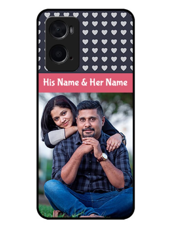 Custom Oppo A76 Custom Glass Mobile Case - Love Symbols Design