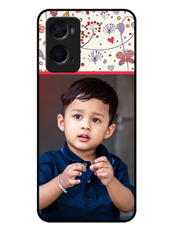 Custom Oppo A76 Custom Glass Mobile Case - Premium Floral Design