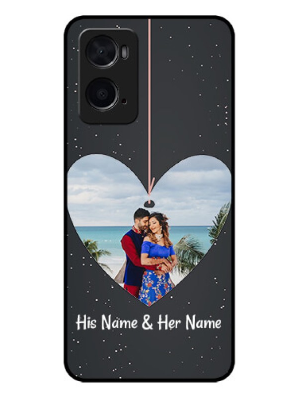 Custom Oppo A76 Custom Glass Phone Case - Hanging Heart Design