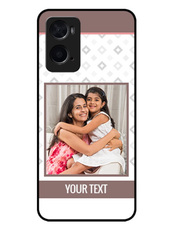 Custom Oppo A76 Photo Printing on Glass Case - Simple Diamond Design