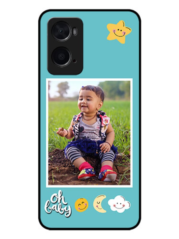 Custom Oppo A76 Personalized Glass Phone Case - Smiley Kids Stars Design
