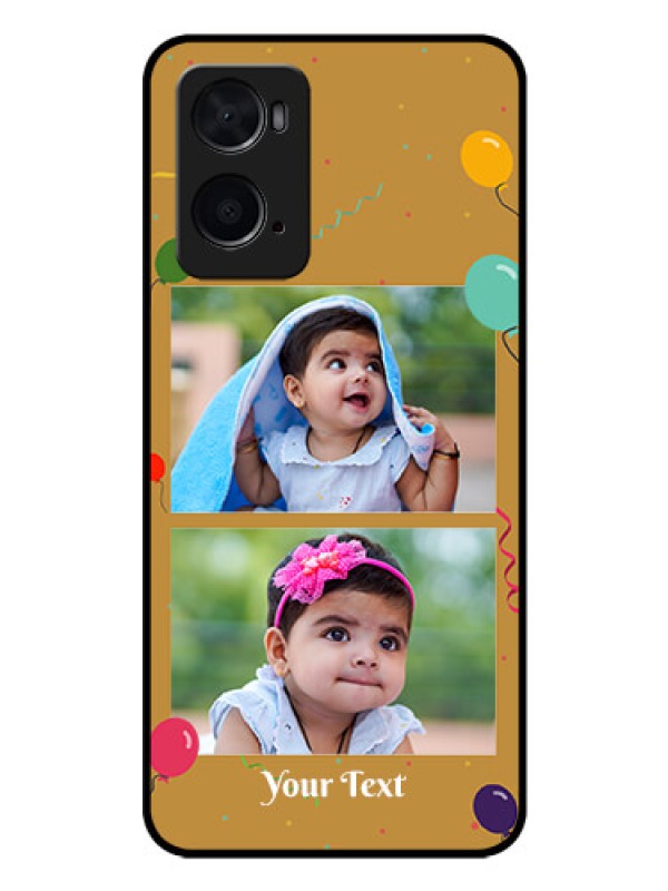 Custom Oppo A76 Personalized Glass Phone Case - Image Holder with Birthday Celebrations Design