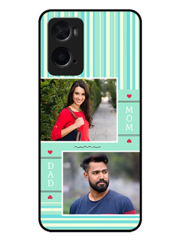 Custom Oppo A76 Custom Glass Phone Case - Mom & Dad Pic Design