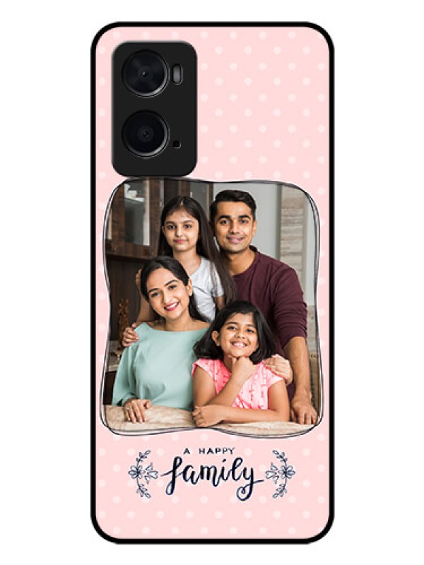 Custom Oppo A76 Custom Glass Phone Case - Family with Dots Design