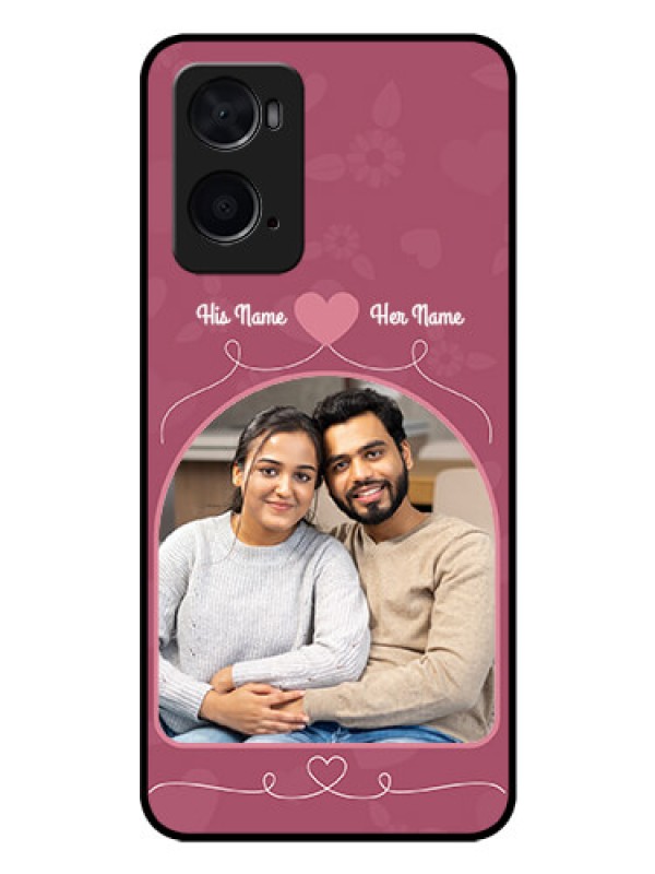 Custom Oppo A76 Photo Printing on Glass Case - Love Floral Design