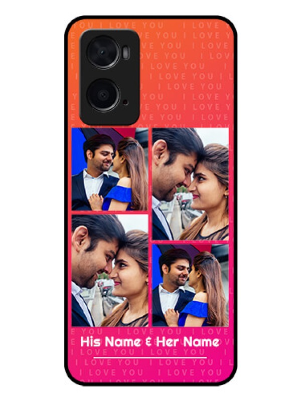 Custom Oppo A76 Custom Glass Phone Case - I Love You Pink Design